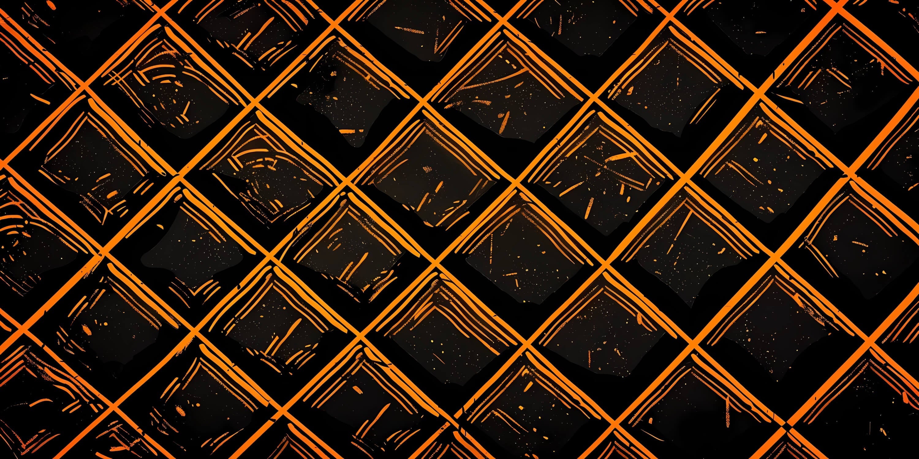 Orange and Black Pattern Wallpaper | Murals Wallpaper