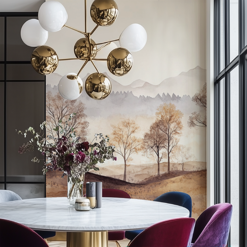 Beige Tree Wallpaper | Murals Wallpaper