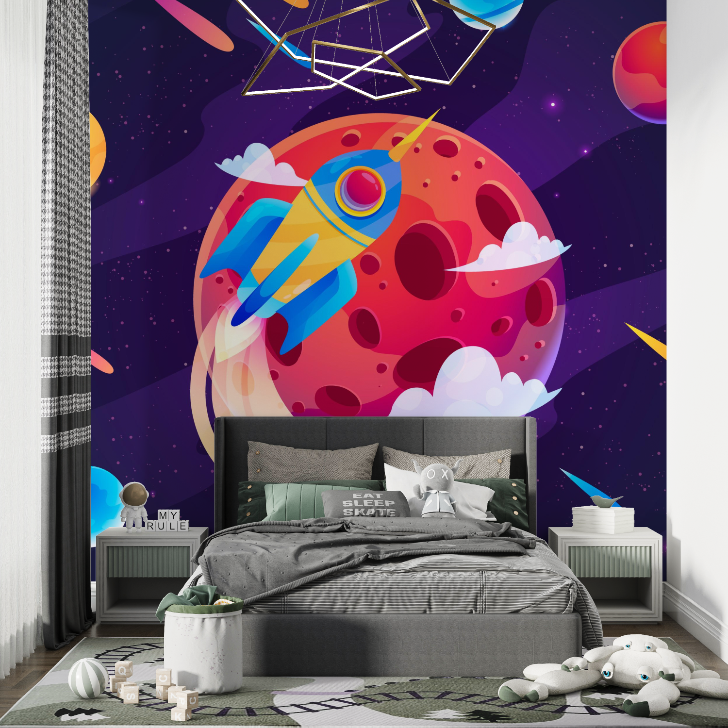 Meteor Shower Space Wallpaper | Murals Wallpaper