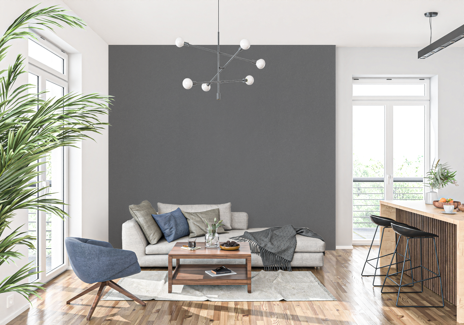 Solid Charcoal Grey Wallpaper | Murals Wallpaper