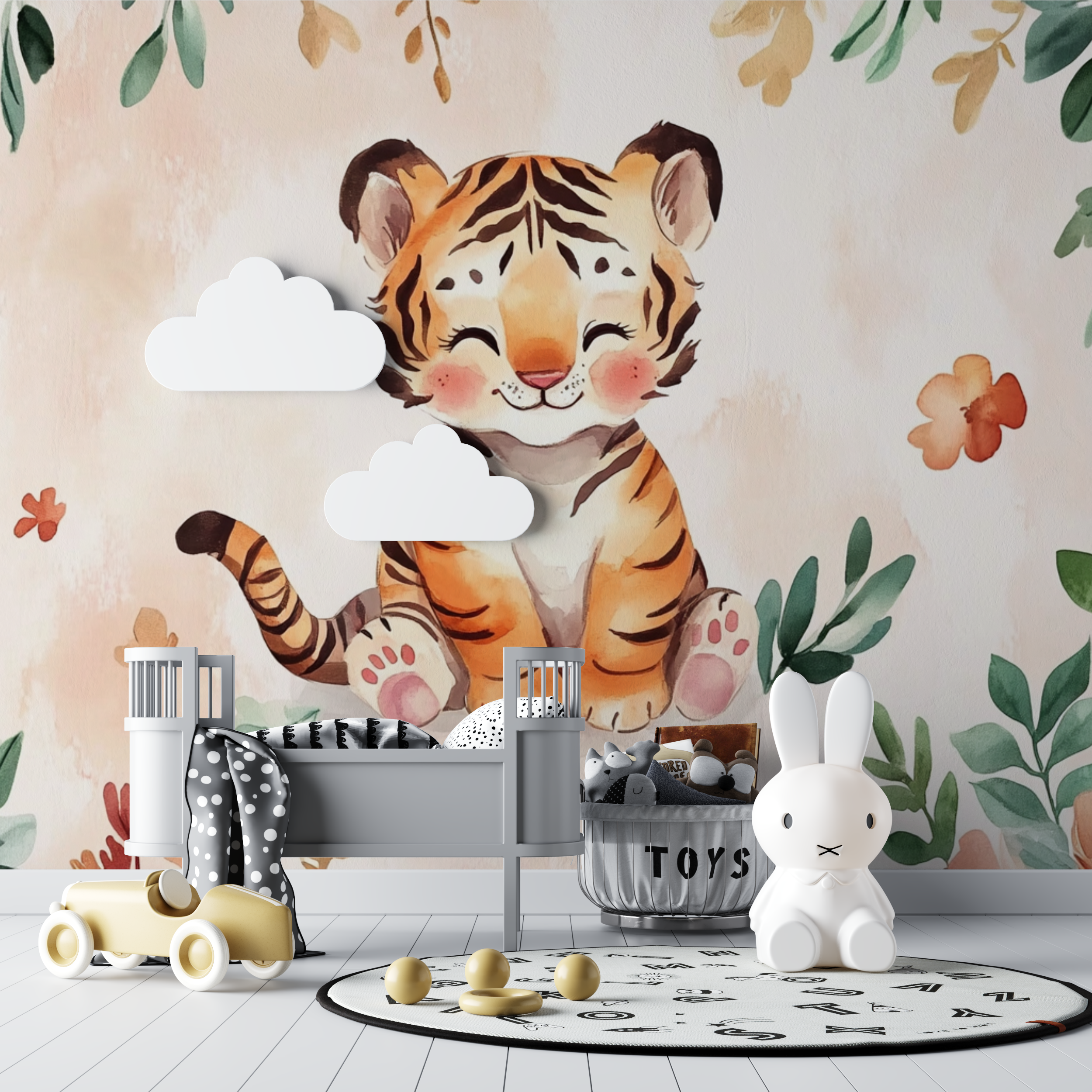 Watercolor Baby Tiger Wallpaper | Murals Wallpaper
