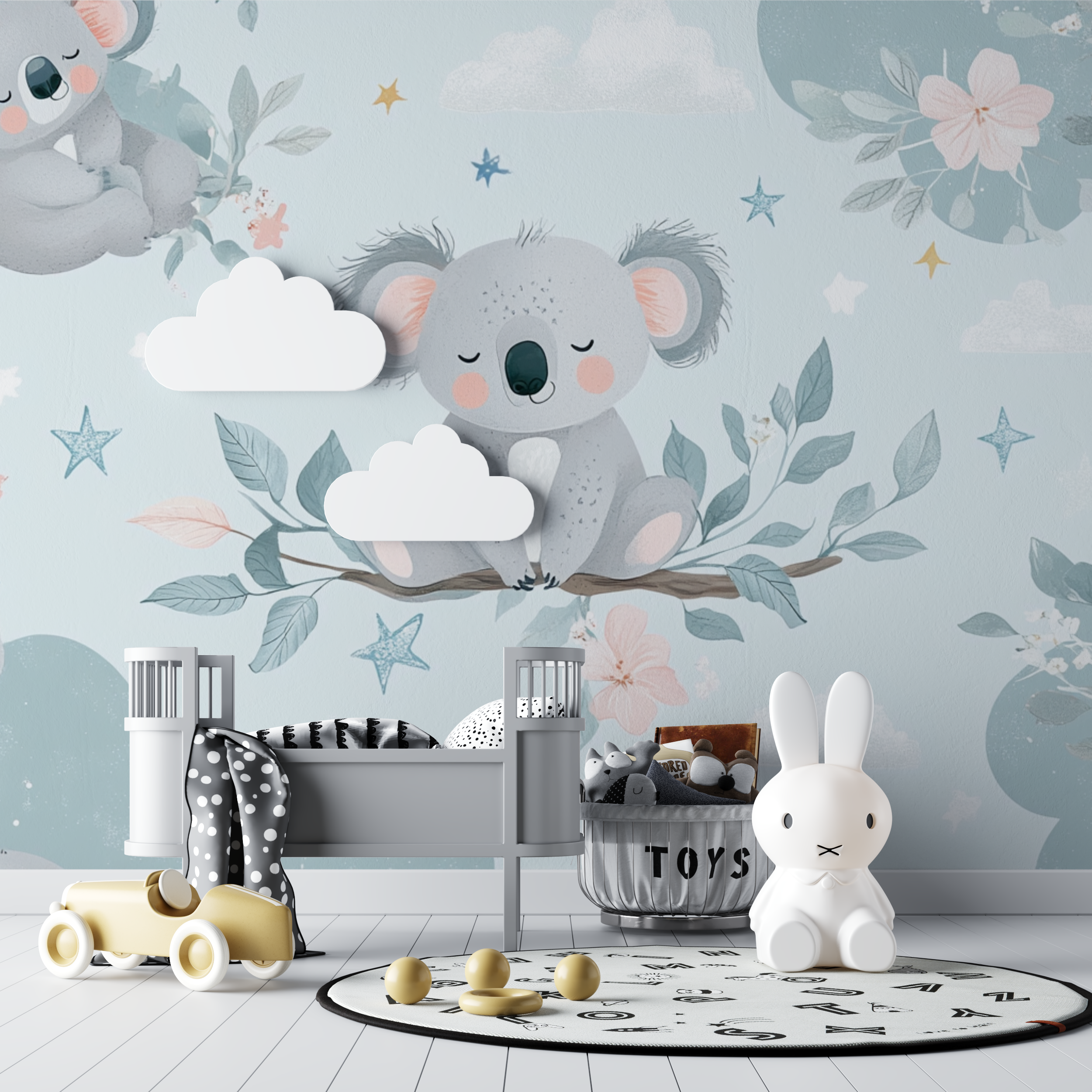 Pastell Pyjama Koala Tapete | Wandbilder Tapete