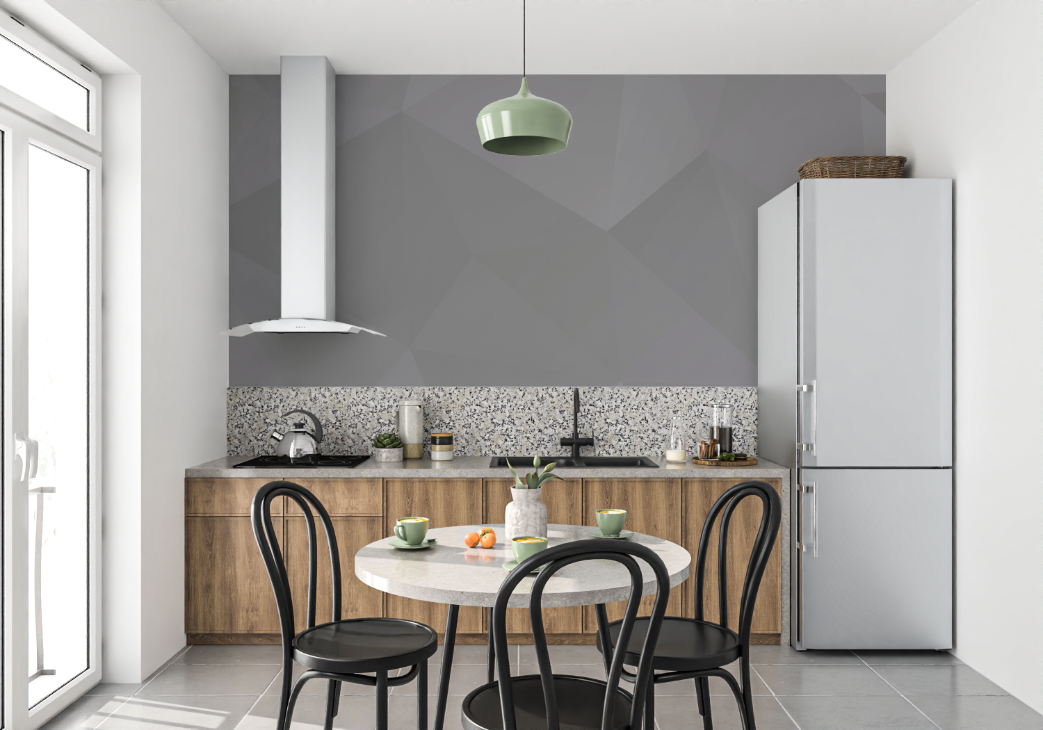 Gray Graphic Wallpaper | Murals Wallpaper