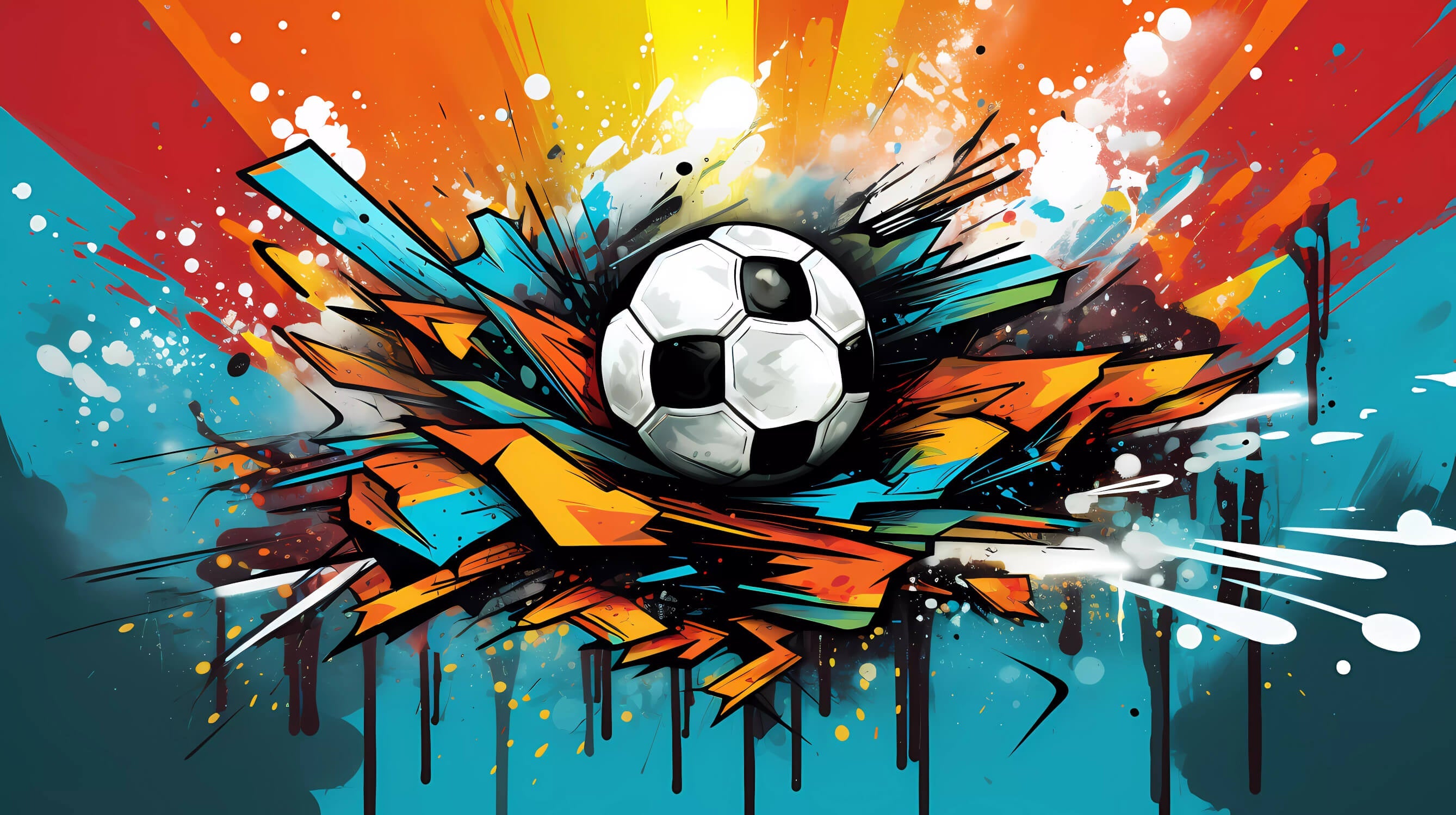 Graffiti Soccer Ball Wallpaper | Murals Wallpaper