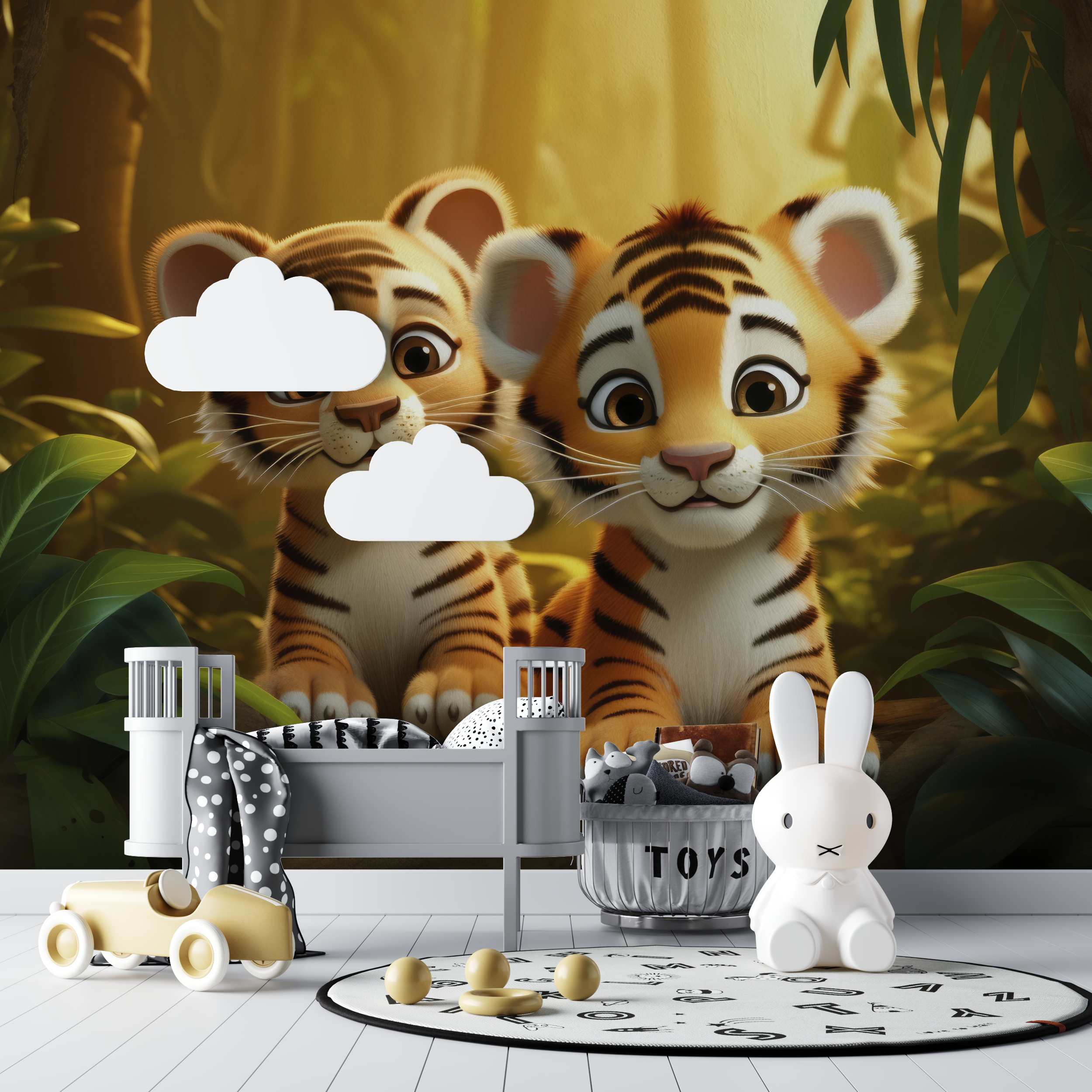 Löwe und weiche Landschaft Tapete | Wandbilder Tapete