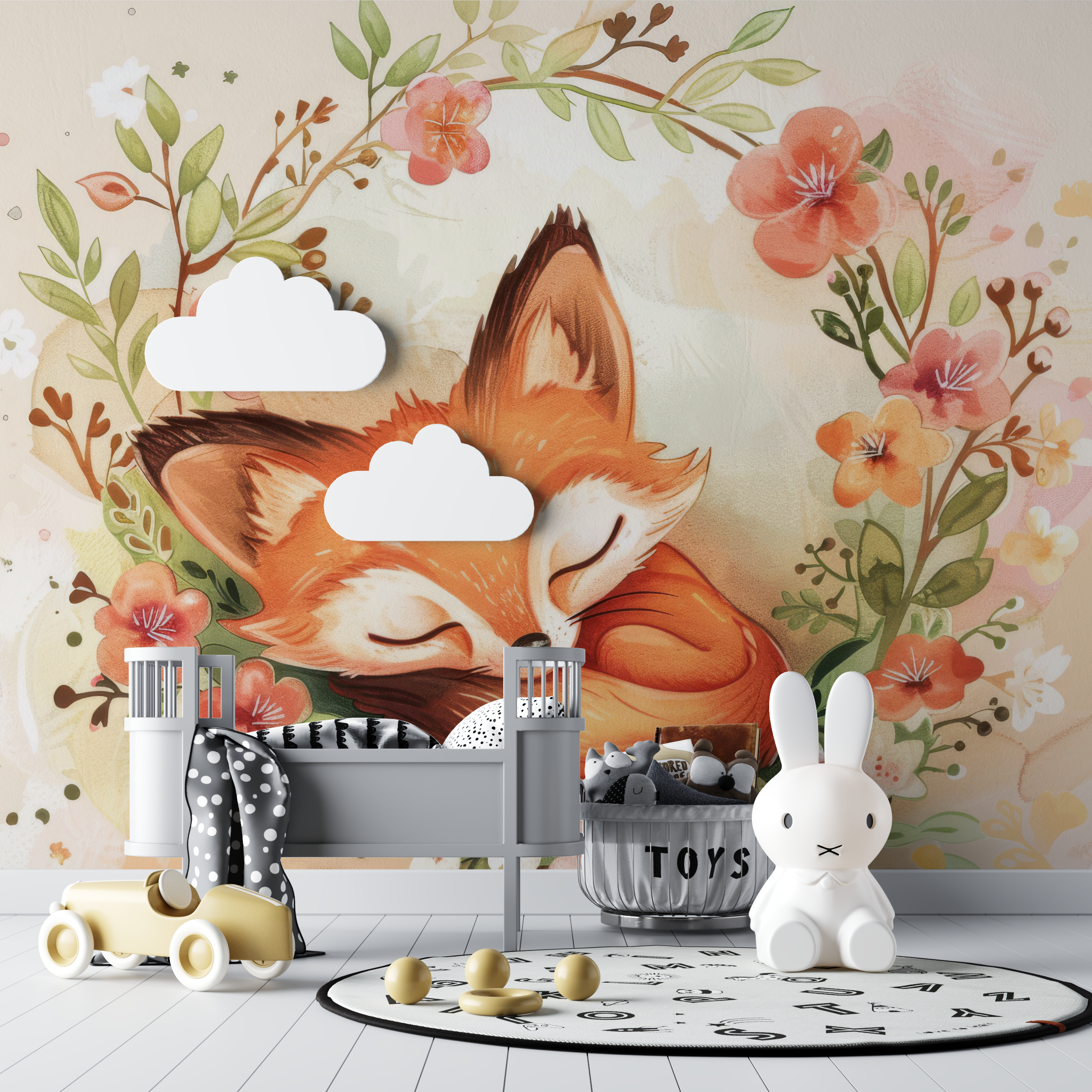 Fox Crown Flower Wallpaper | Murals Wallpaper