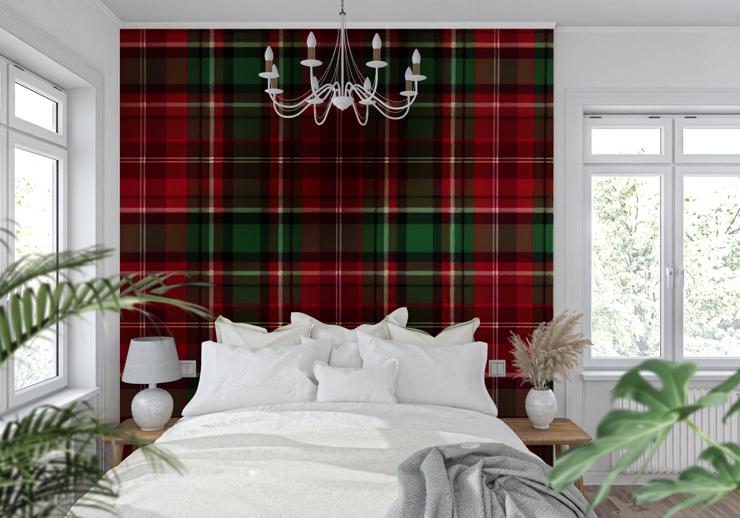 Red Plaid Wallpaper | Murals Wallpaper