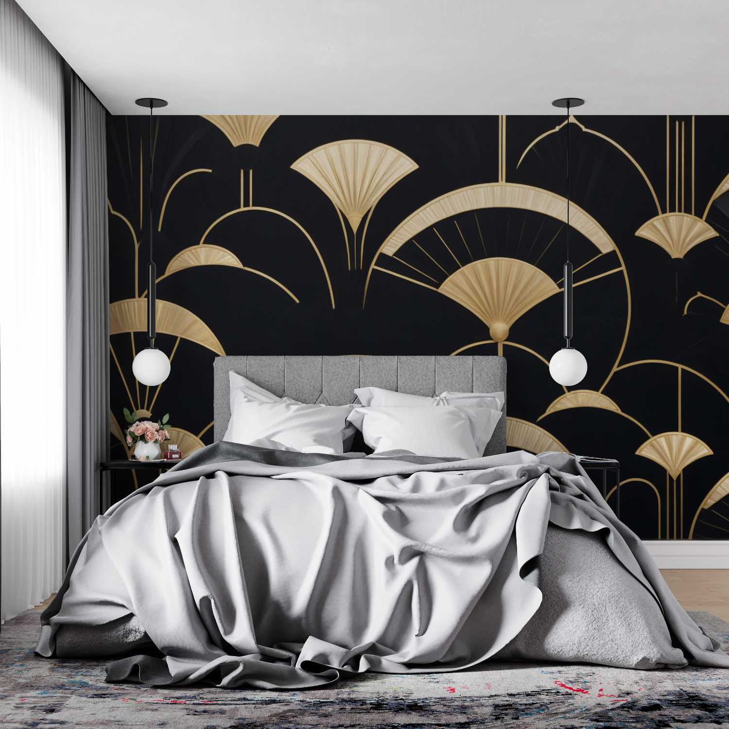 Gold Sky Art Deco Wallpaper | Murals Wallpaper
