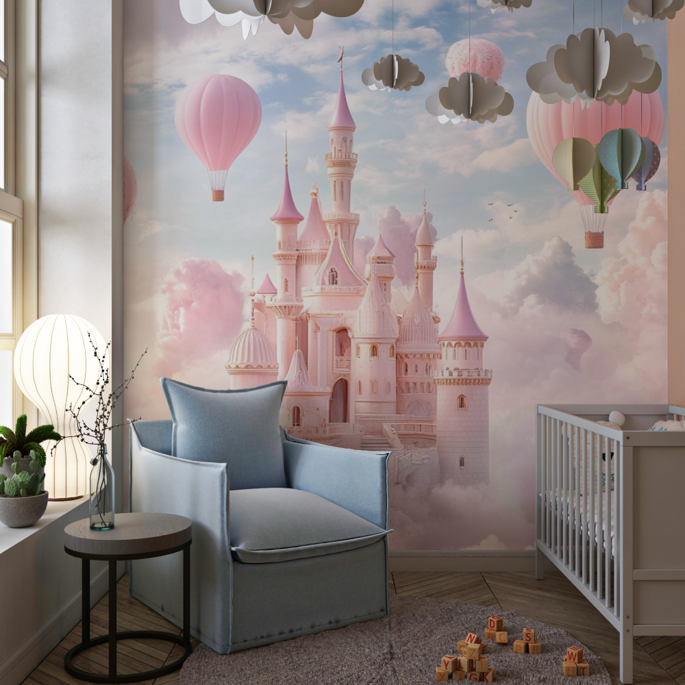 Princess Balloon and Castle Wallpaper | Murals Wallpaper