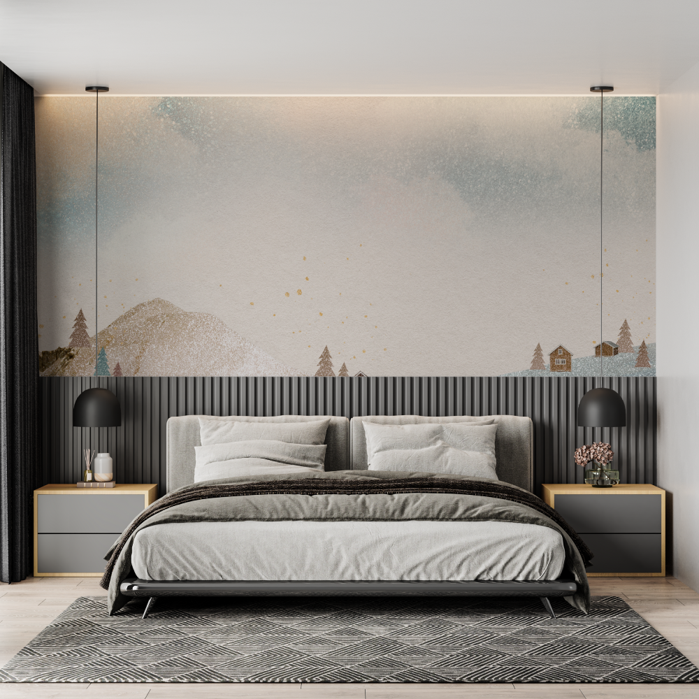 Scandinavian Watercolor Baby Wallpaper | Murals Wallpaper