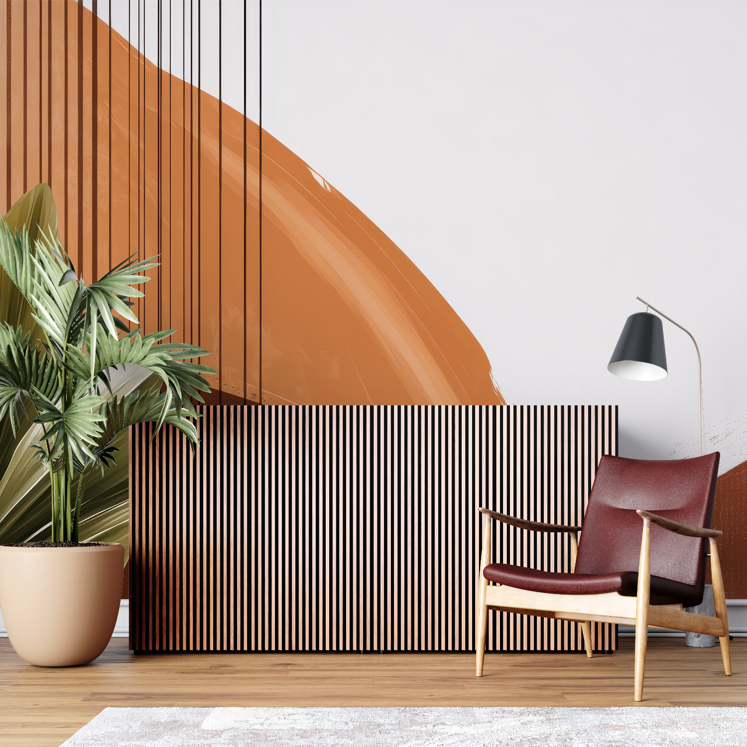 Orange Brown Geometric Wallpaper | Murals Wallpaper