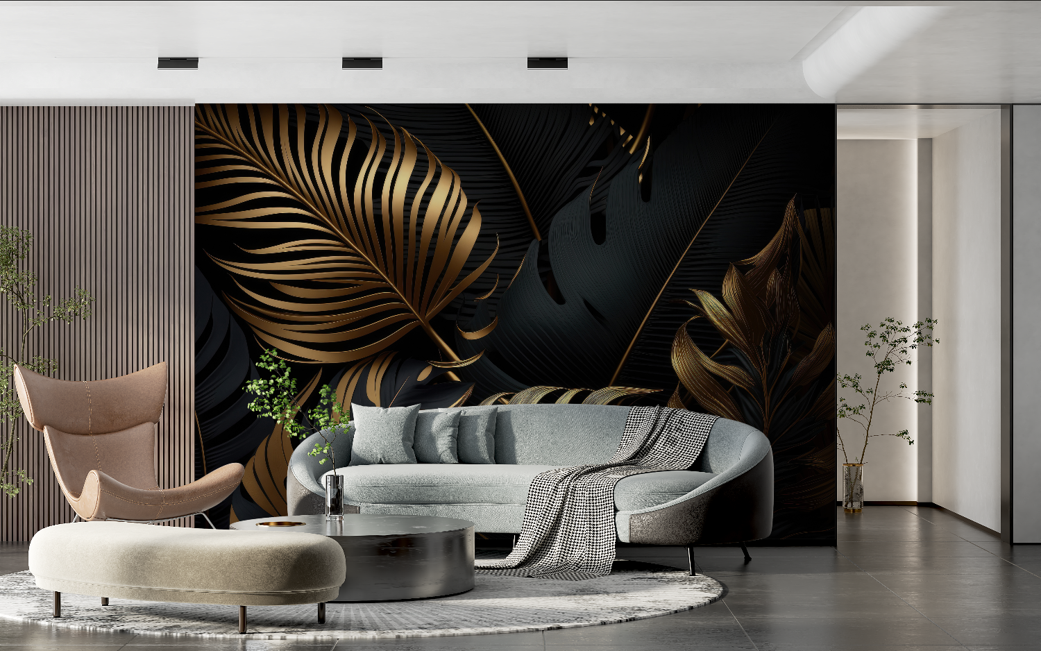 Black and Gold Mural Wallpaper | Murals Wallpaper