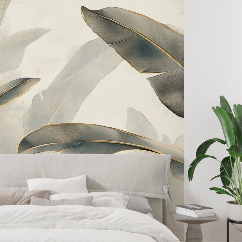 Trending banana leaf mural wallpaper tapisserie tendance