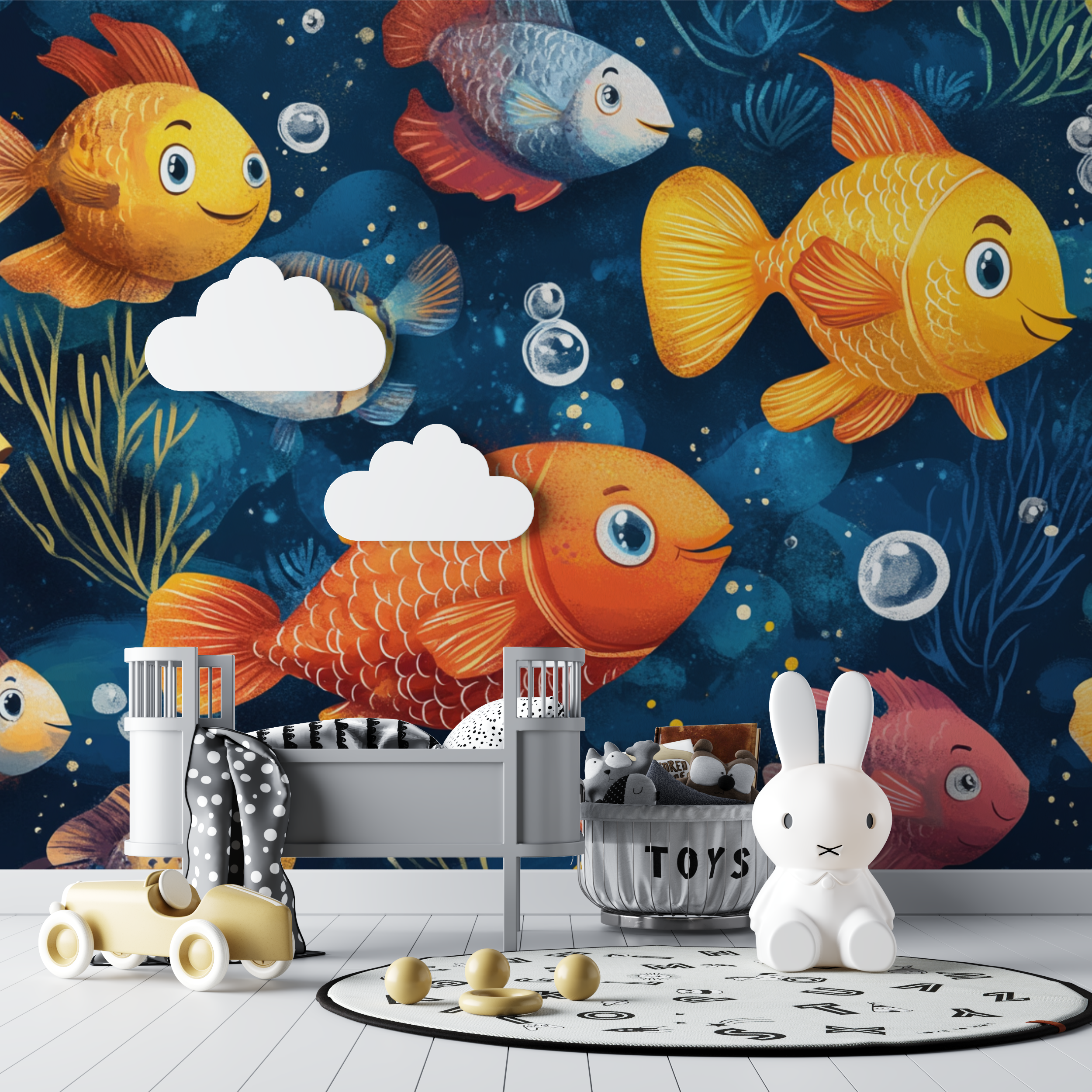 Marine Octopus and Fish Wallpaper | Murals Wallpaper