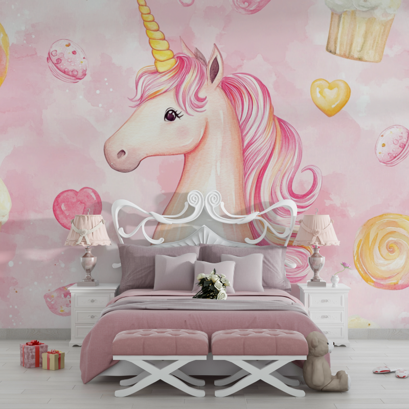 Unicorn Wallpaper Baby Room Candy World | Murals Wallpaper