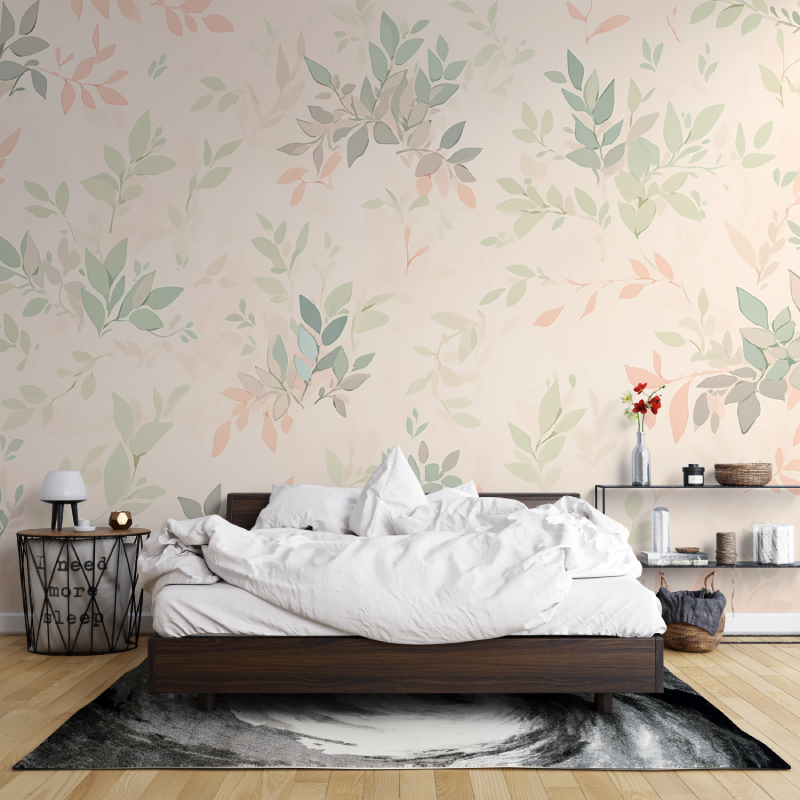 Cocooning Floral Wallpaper in Soft Pastel Tones | Murals Wallpaper