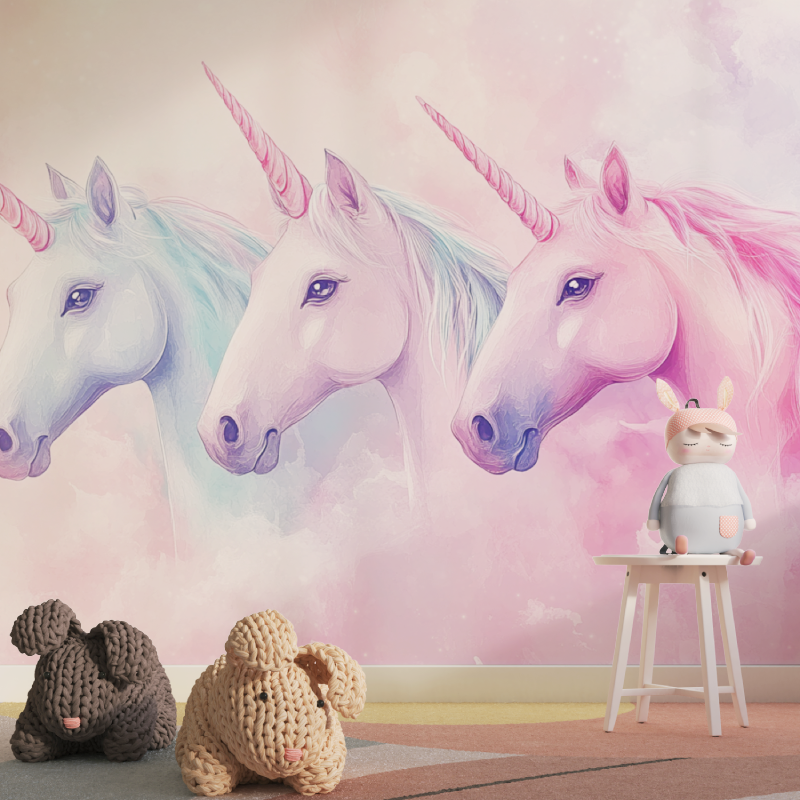 Fairy Trio Unicorn Wallpaper | Murals Wallpaper
