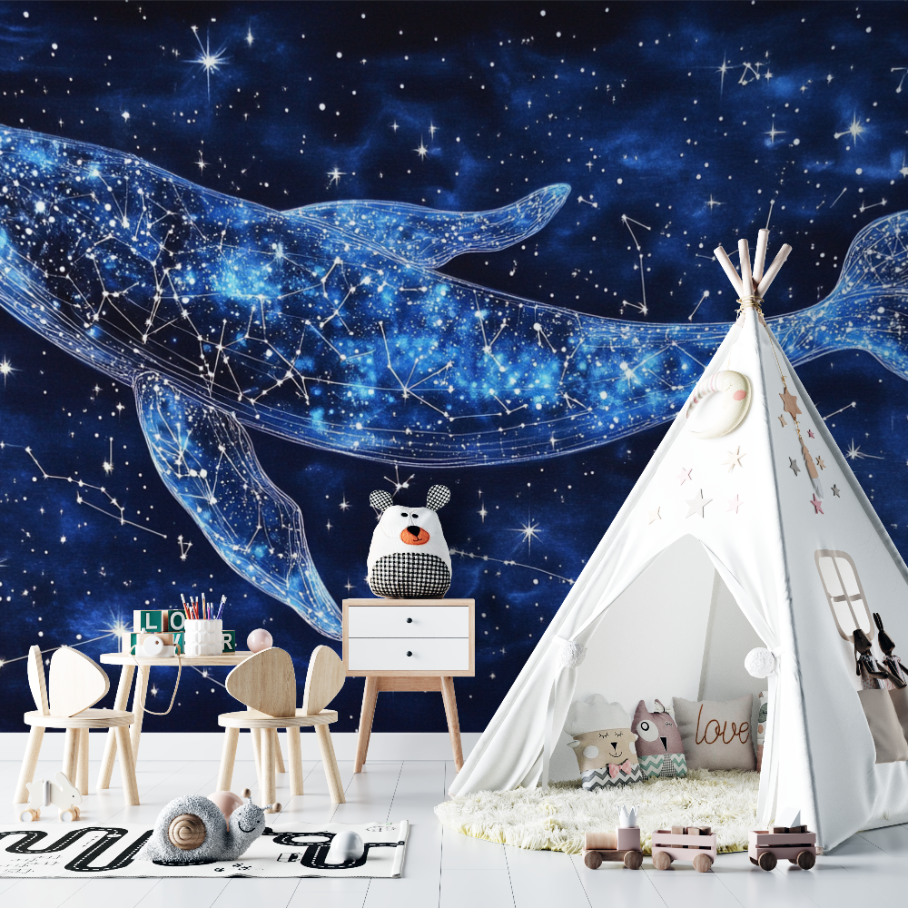 Whale and Constellation Wallpaper | Murals Wallpaper