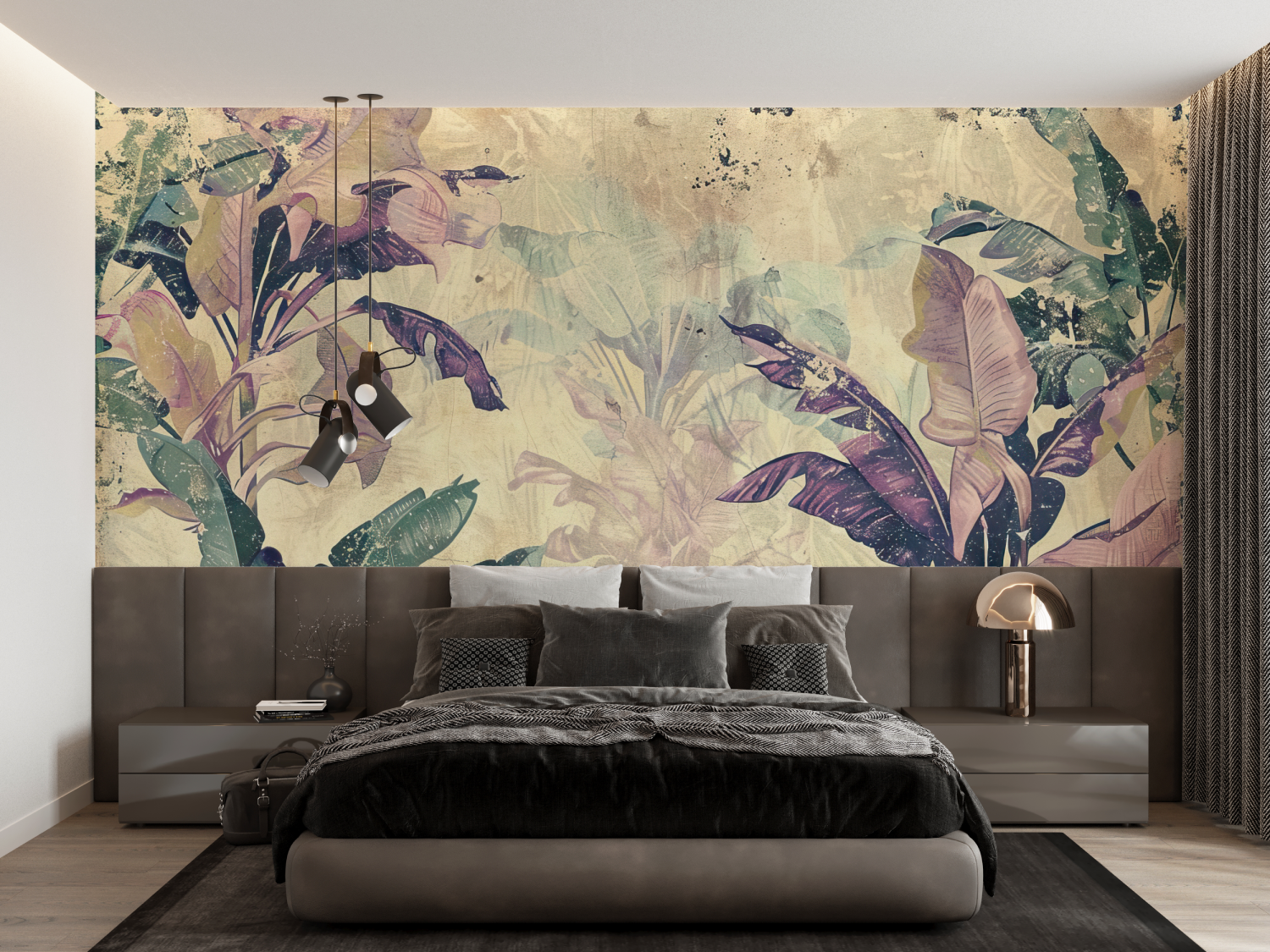 Vintage Tropical Purple Wallpaper | Murals Wallpaper
