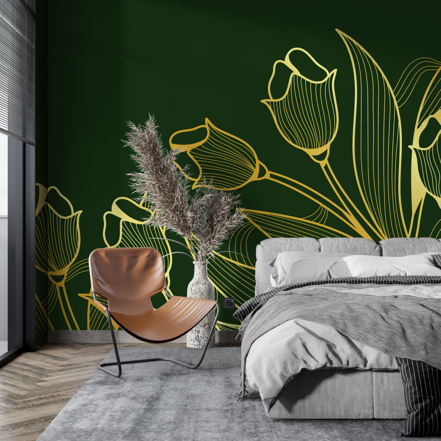 Grüne Hintergrundtapete | Wandbildtapete