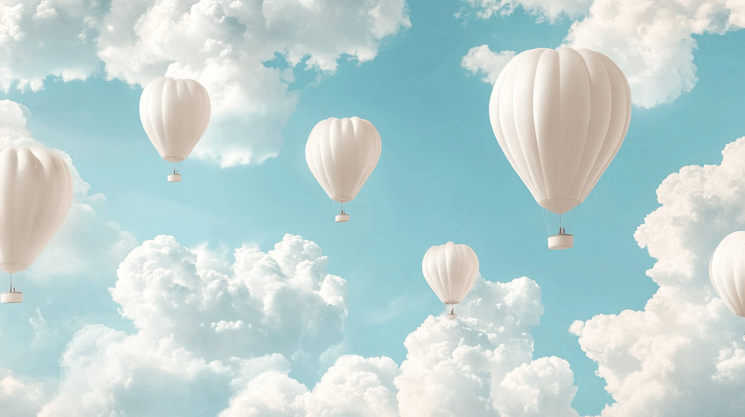 Hot Air Balloon and Golden Clouds Wallpaper | Murals Wallpaper