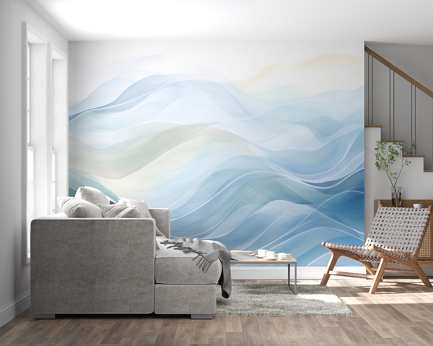 Watercolor Blue Wave Wallpaper | Murals Wallpaper