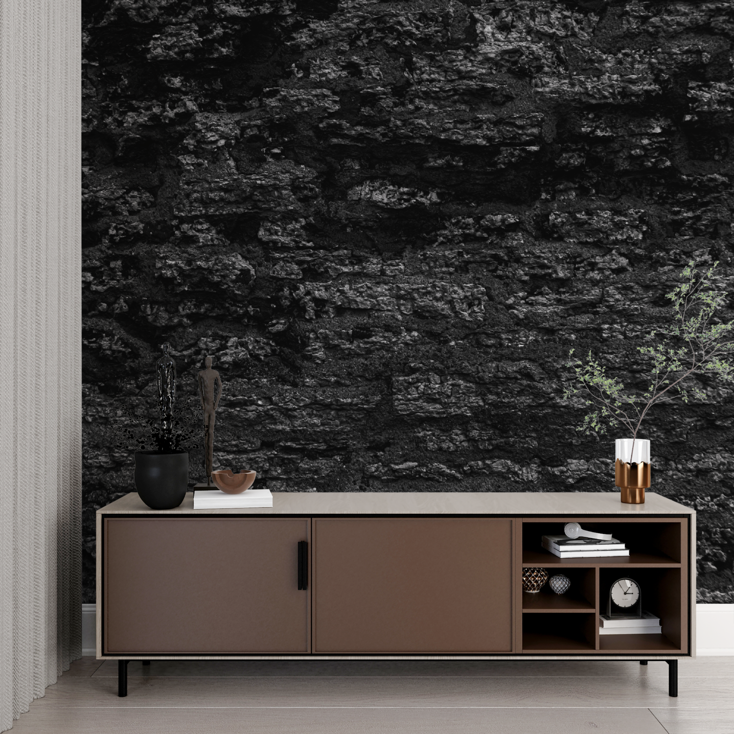 Black Stone Wallpaper | Murals Wallpaper
