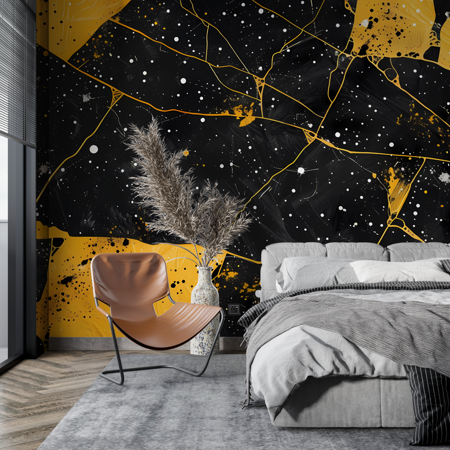 Yellow Black Wallpaper | Murals Wallpaper