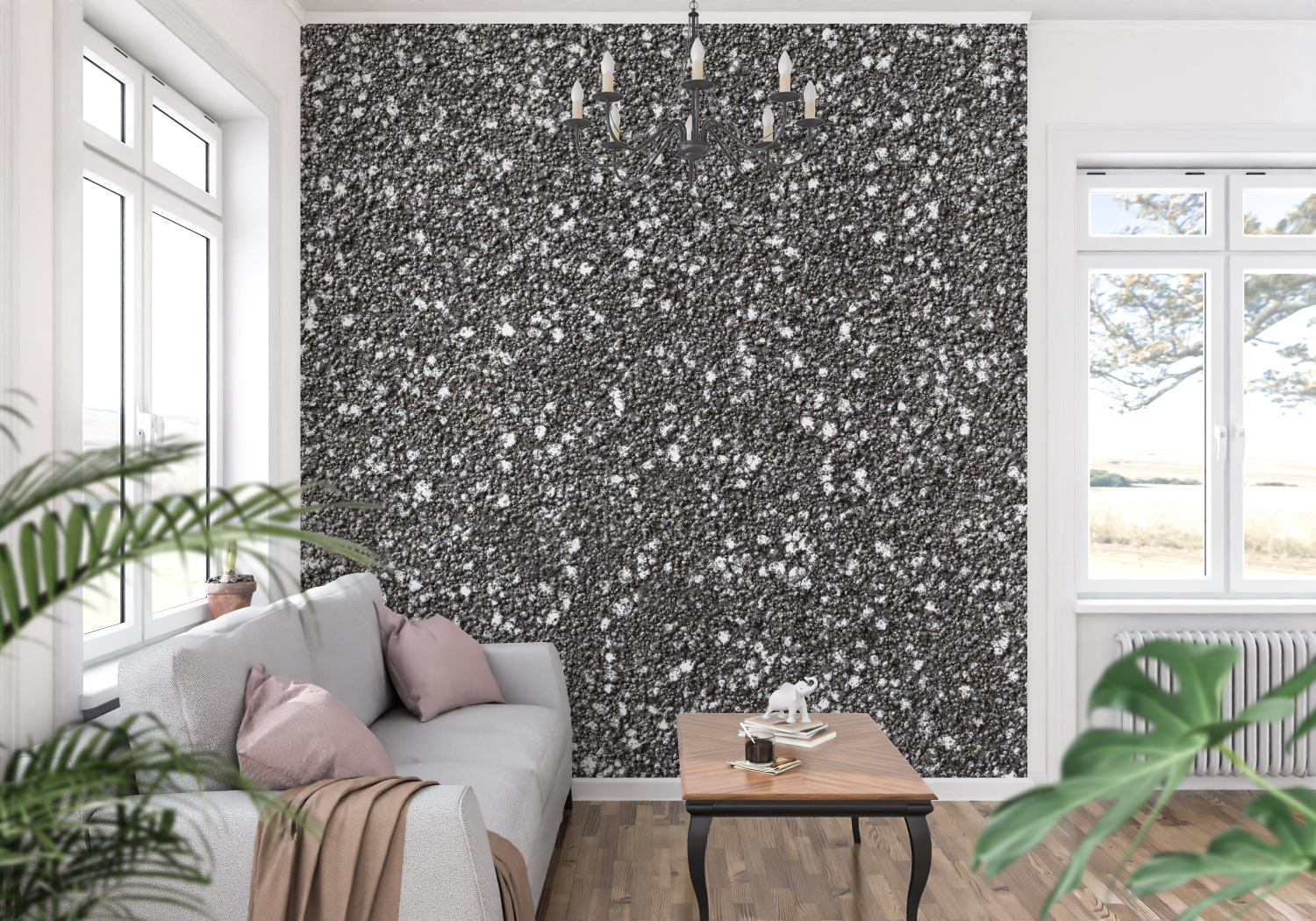 Dark Gray Glitter Wallpaper | Murals Wallpaper