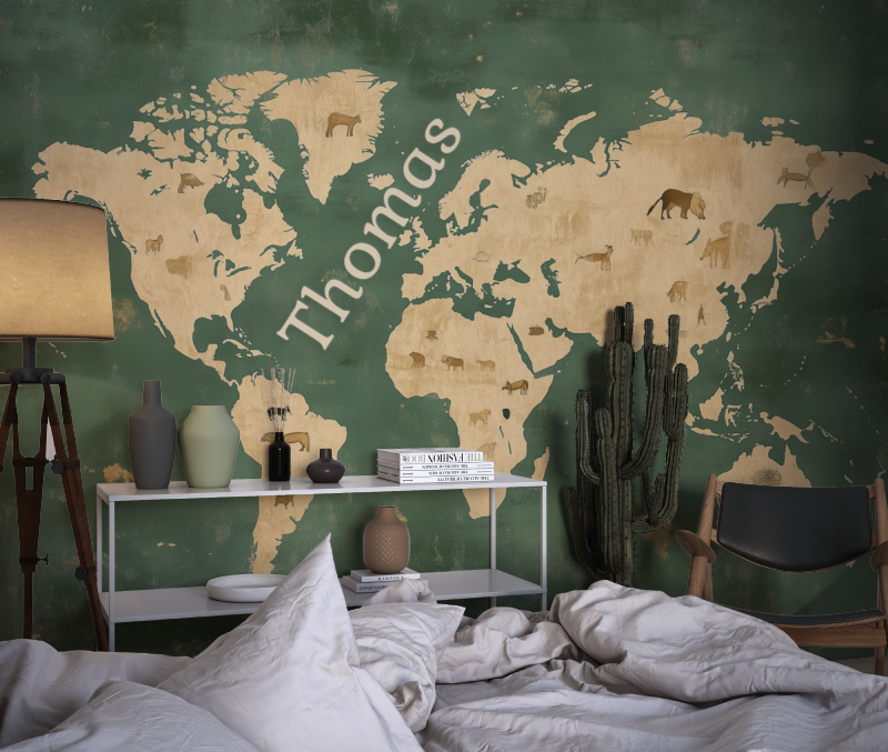Name Wallpaper World Map | Murals Wallpaper