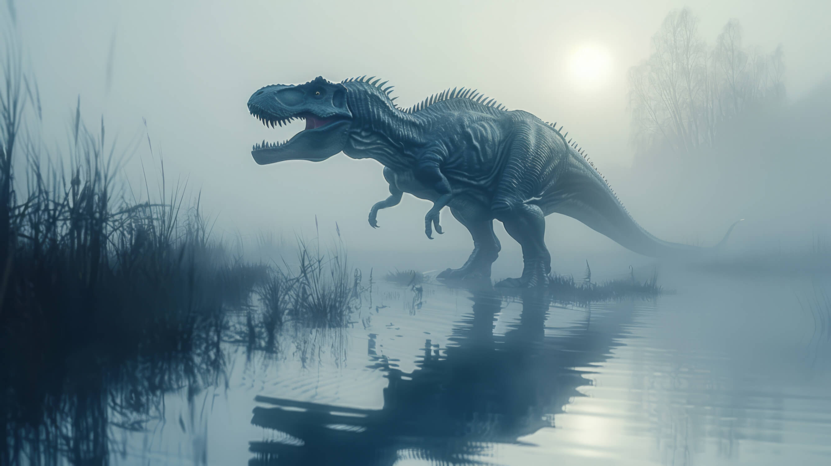 T-Rex Wallpaper in the Mist | Murals Wallpaper