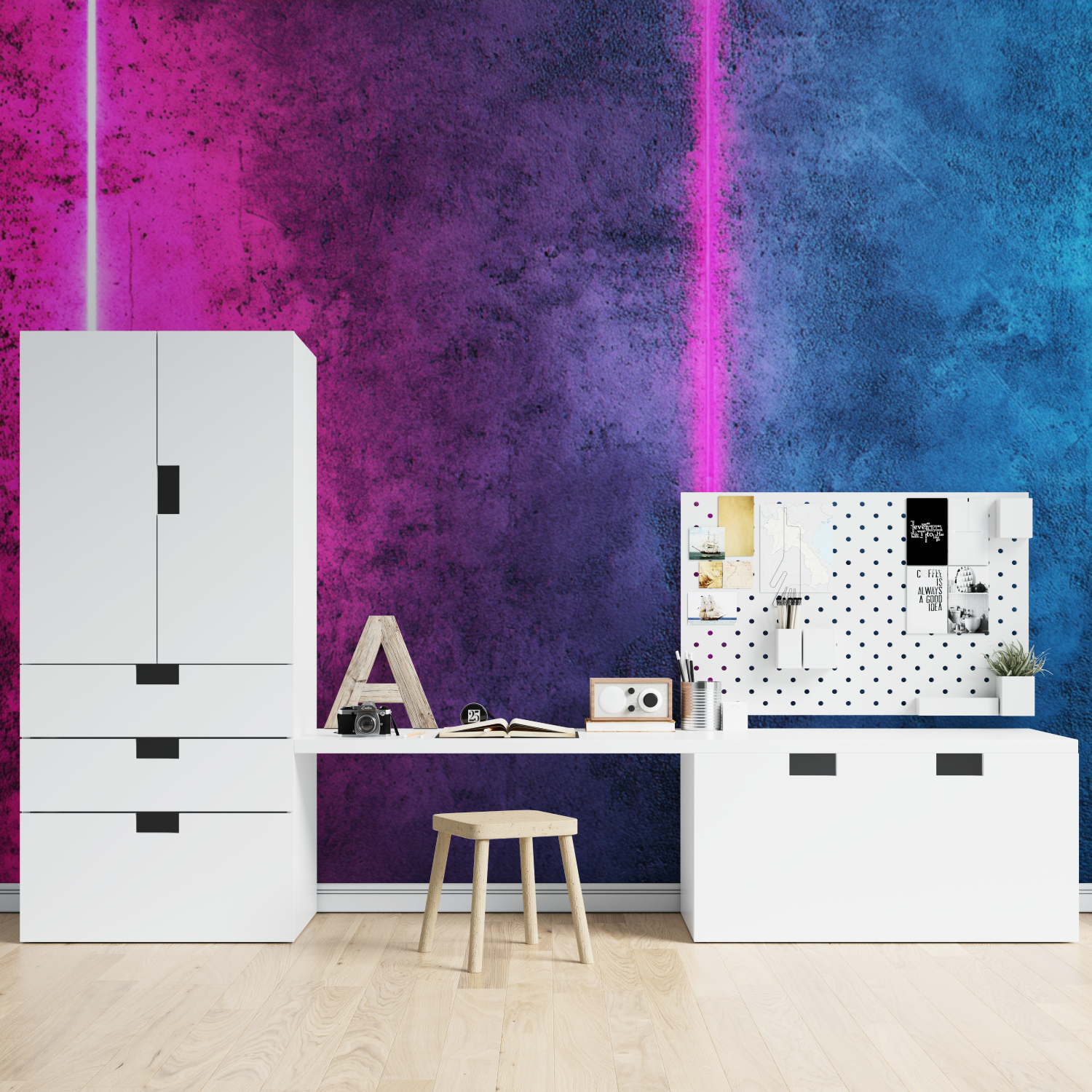 Neon Concrete Texture Wallpaper | Murals Wallpaper