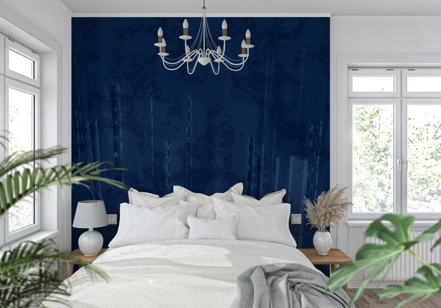 Blue Living Room Wallpaper | Murals Wallpaper