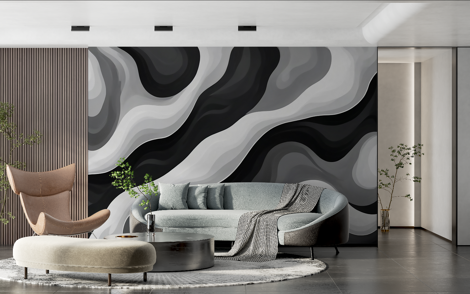 Gray, White, and Black Wallpaper | Murals Wallpaper
