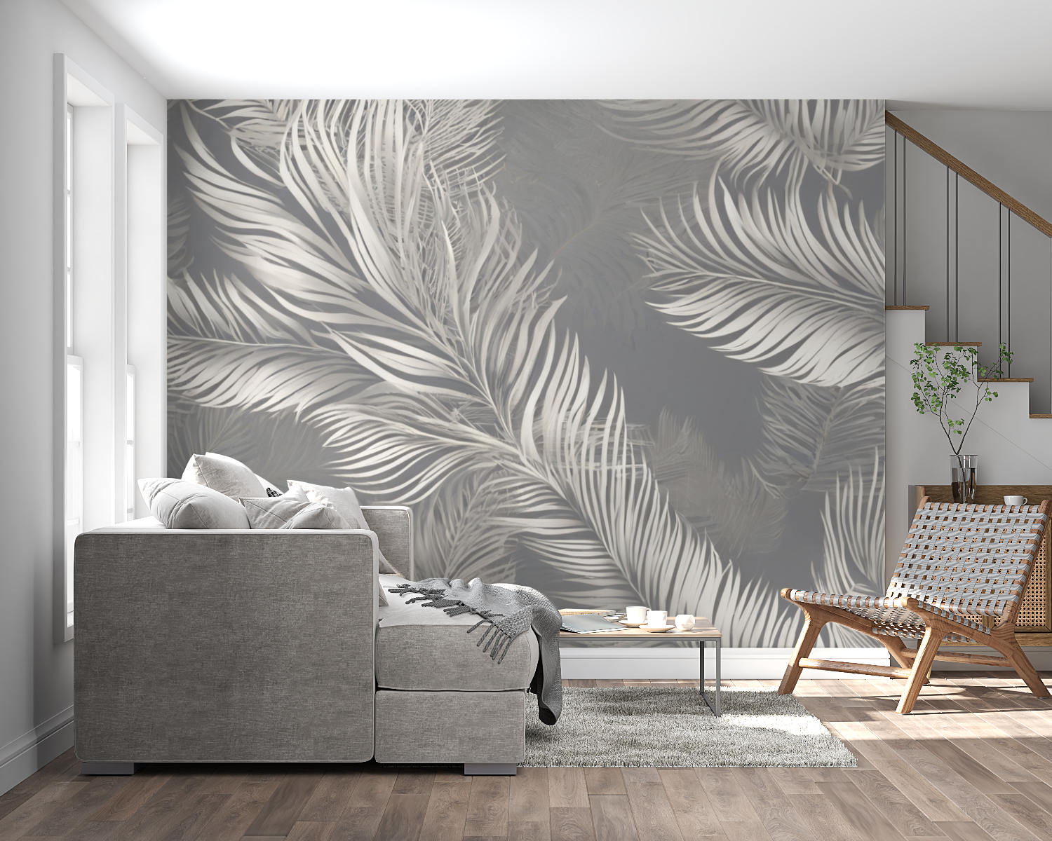 Hellgraue Tapete fürs Schlafzimmer | Fototapete