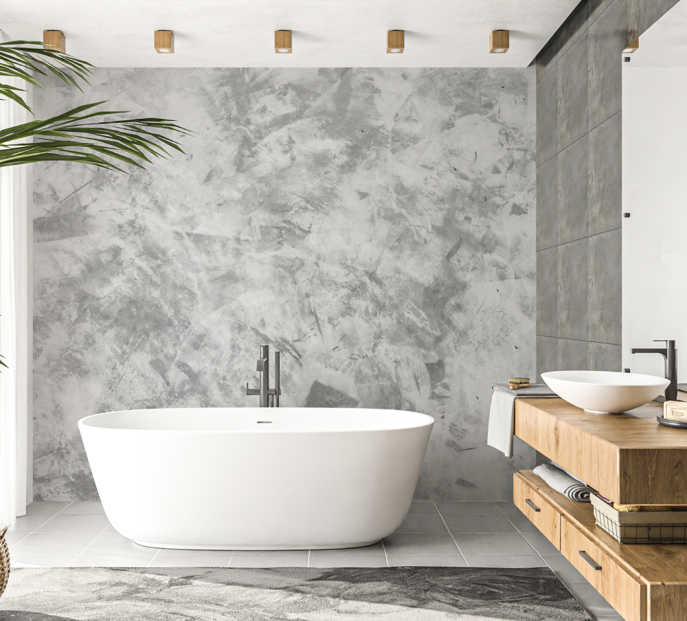 Gray Bathroom Wallpaper | Murals Wallpaper