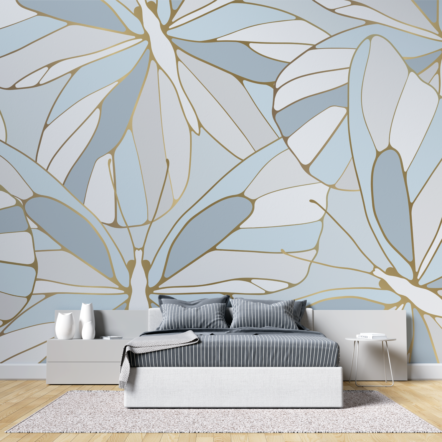 Beige and Blue Wallpaper | Murals Wallpaper