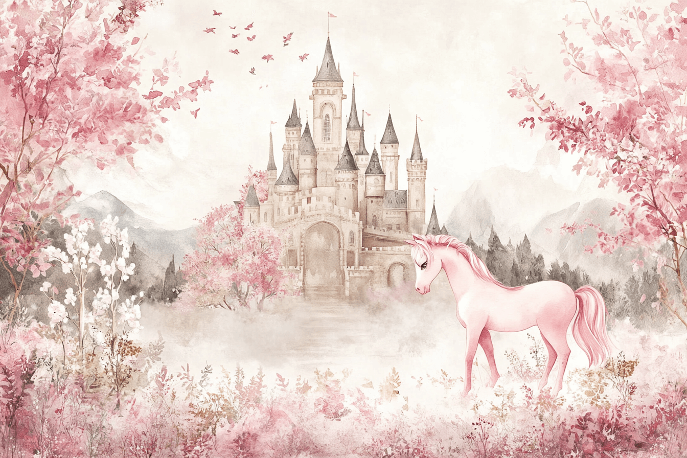 Princess Castle and Unicorn Wallpaper | Murals Wallpaper