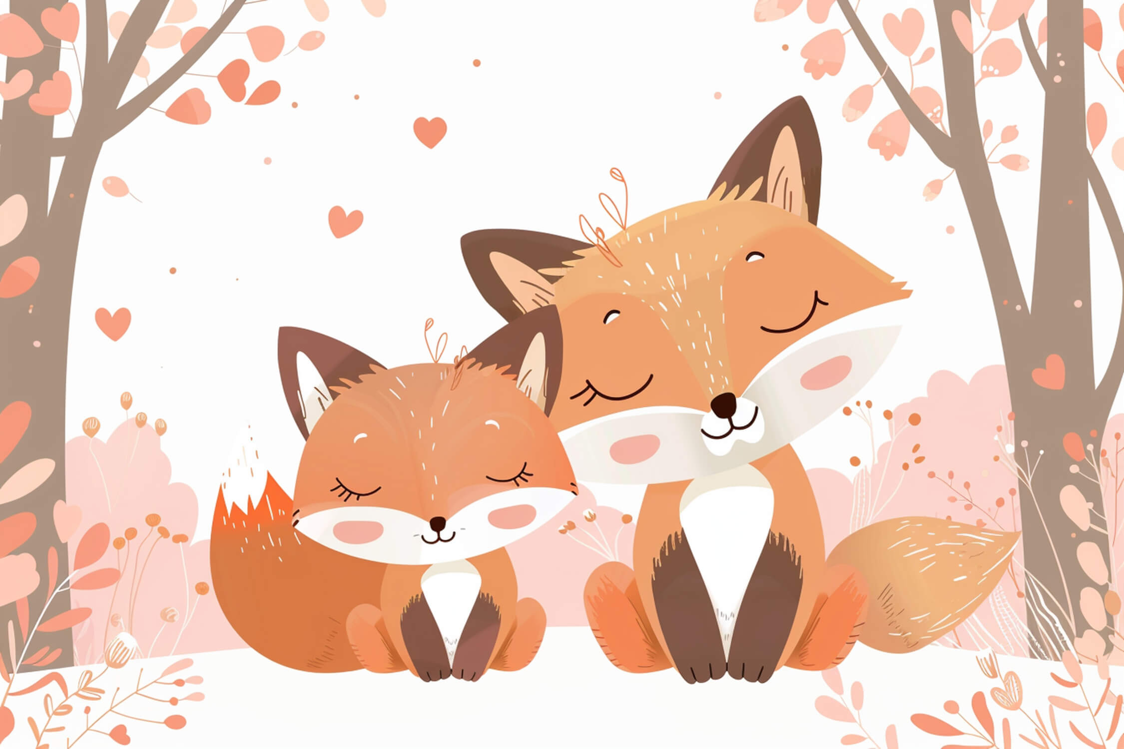 Fox Couple Wallpaper | Murals Wallpaper