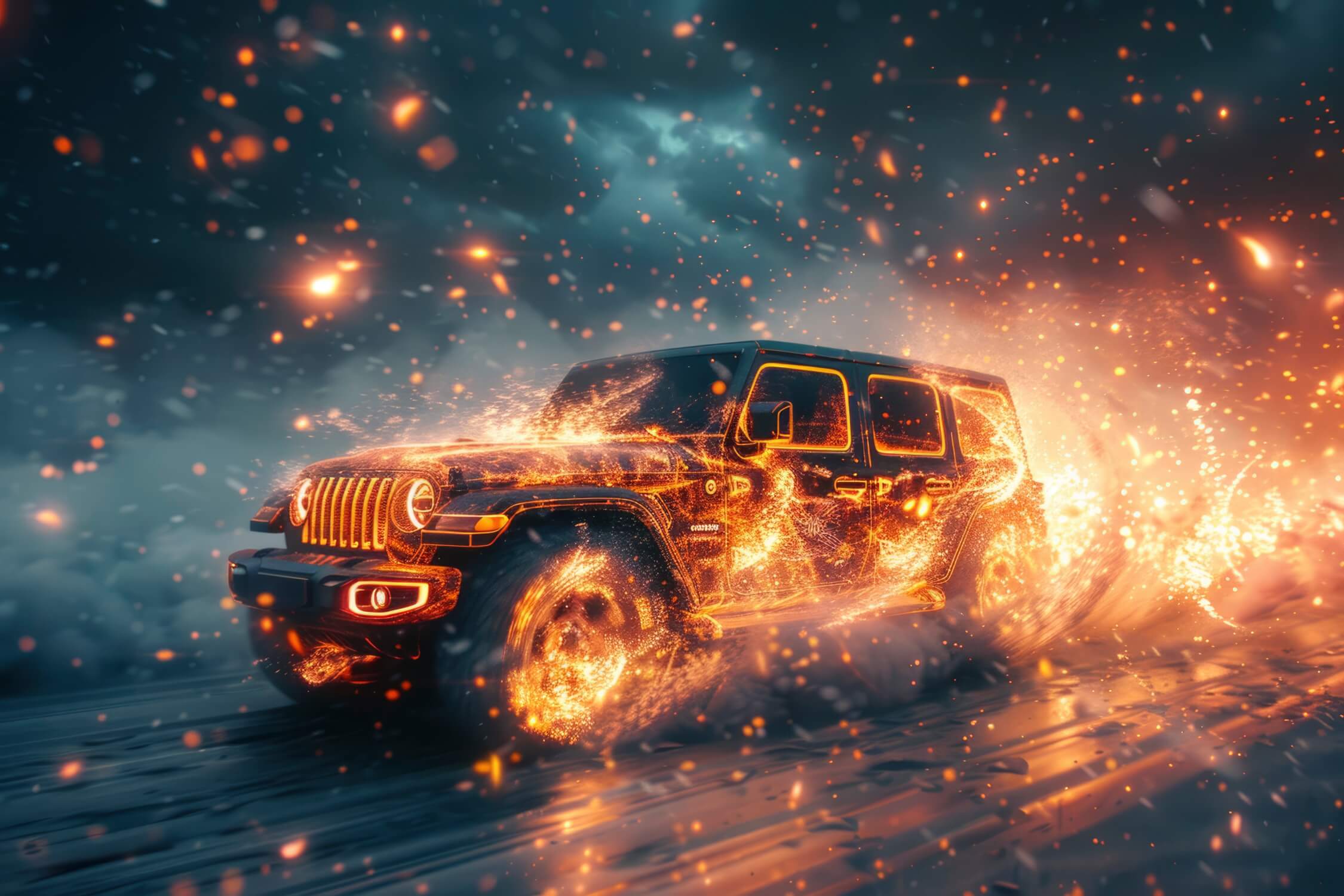 Fire Car Wallpaper | Murals Wallpaper