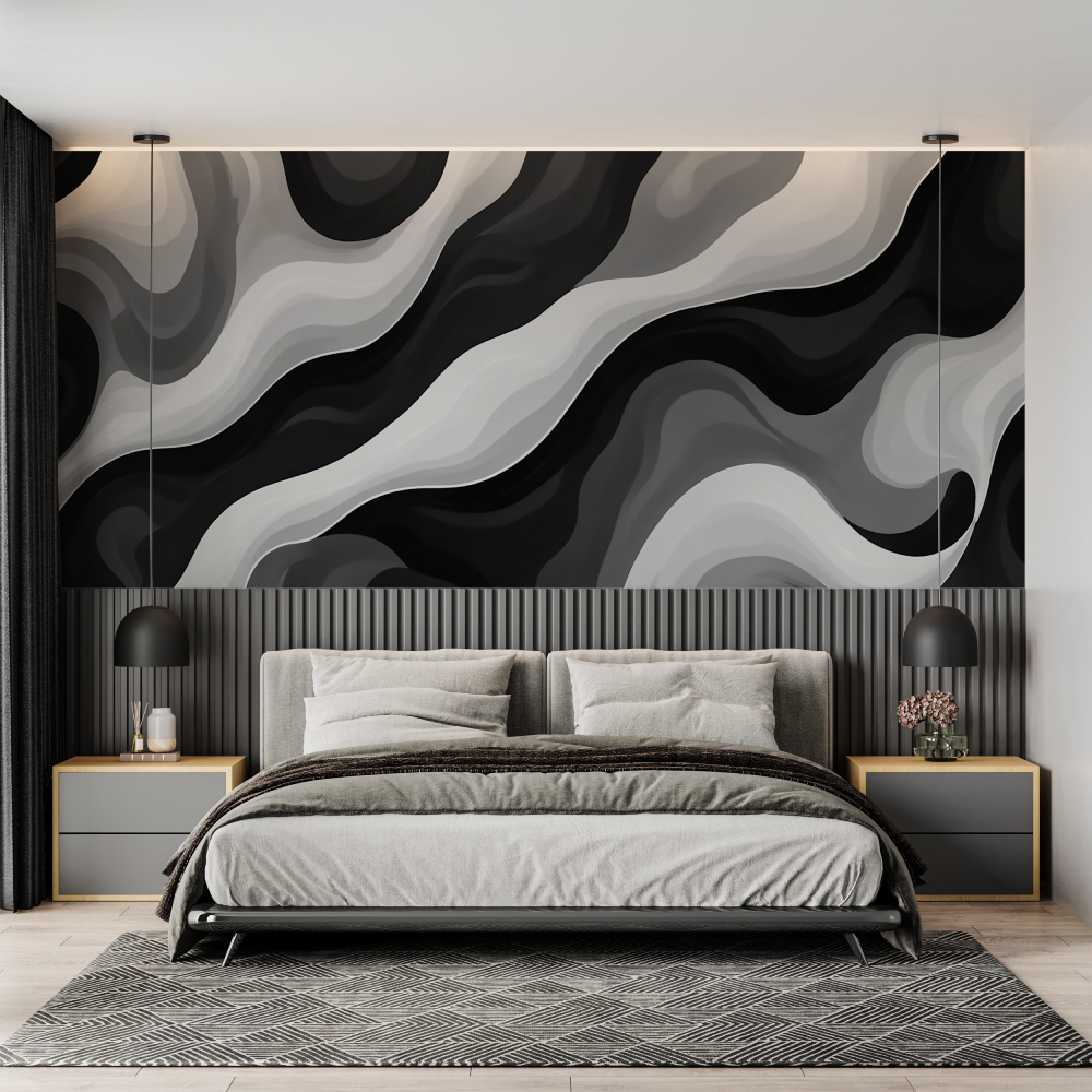 Gray, White, and Black Wallpaper | Murals Wallpaper