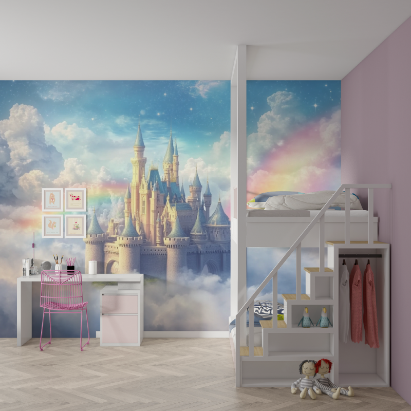 Princess Castle and Cloud Wallpaper | Murals Wallpaper