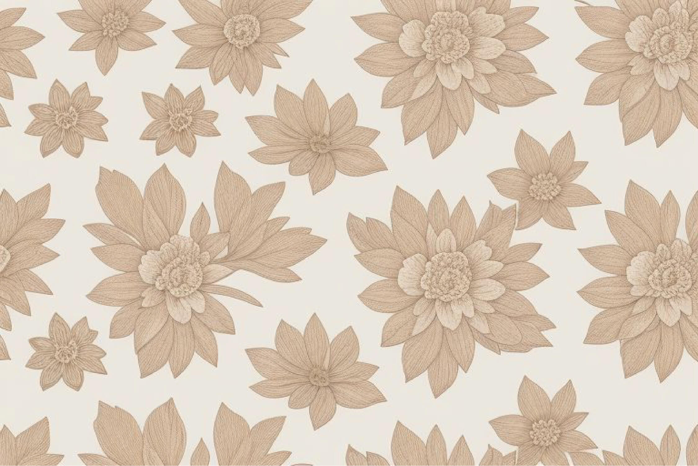 Soft Taupe Floral Cocooning Wallpaper | Murals Wallpaper