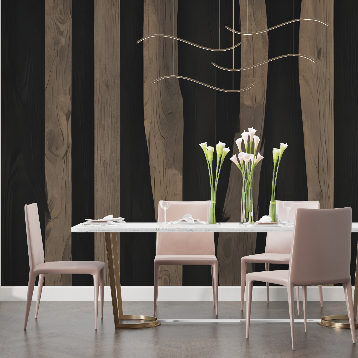 Wood and Black Wallpaper | Murals Wallpaper