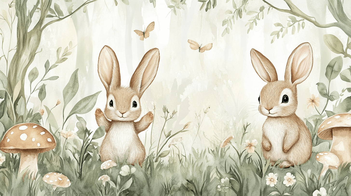 Enchanted Forest Rabbit Wallpaper | Murals Wallpaper