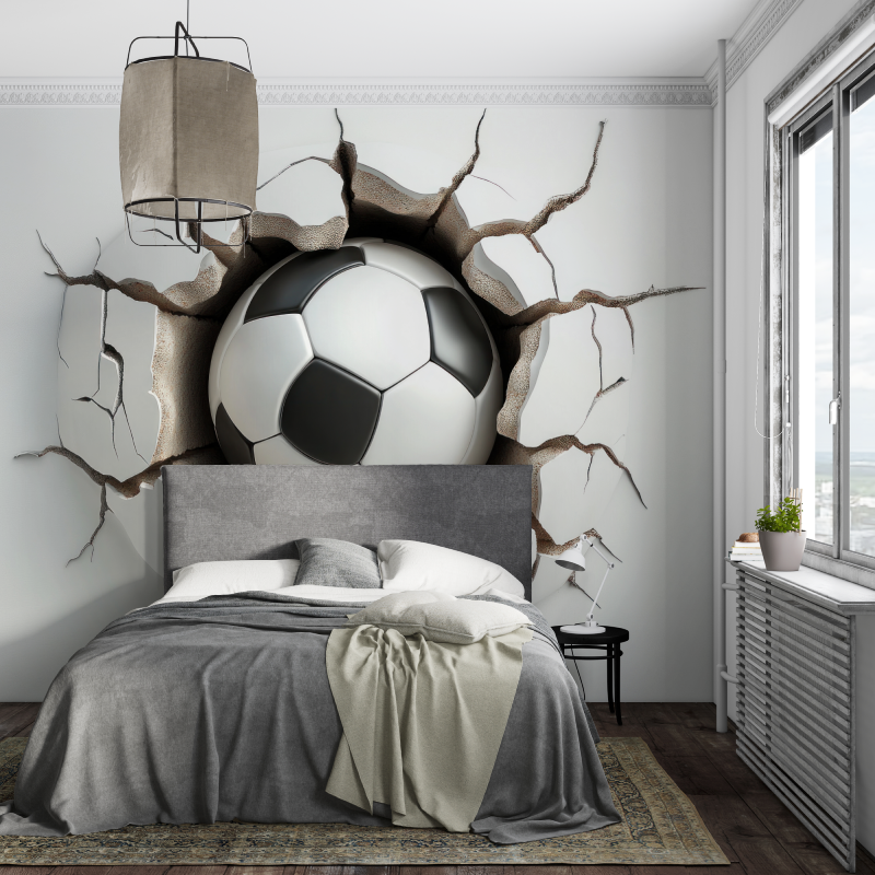 3D-Fußballtapete | Wandbildtapete