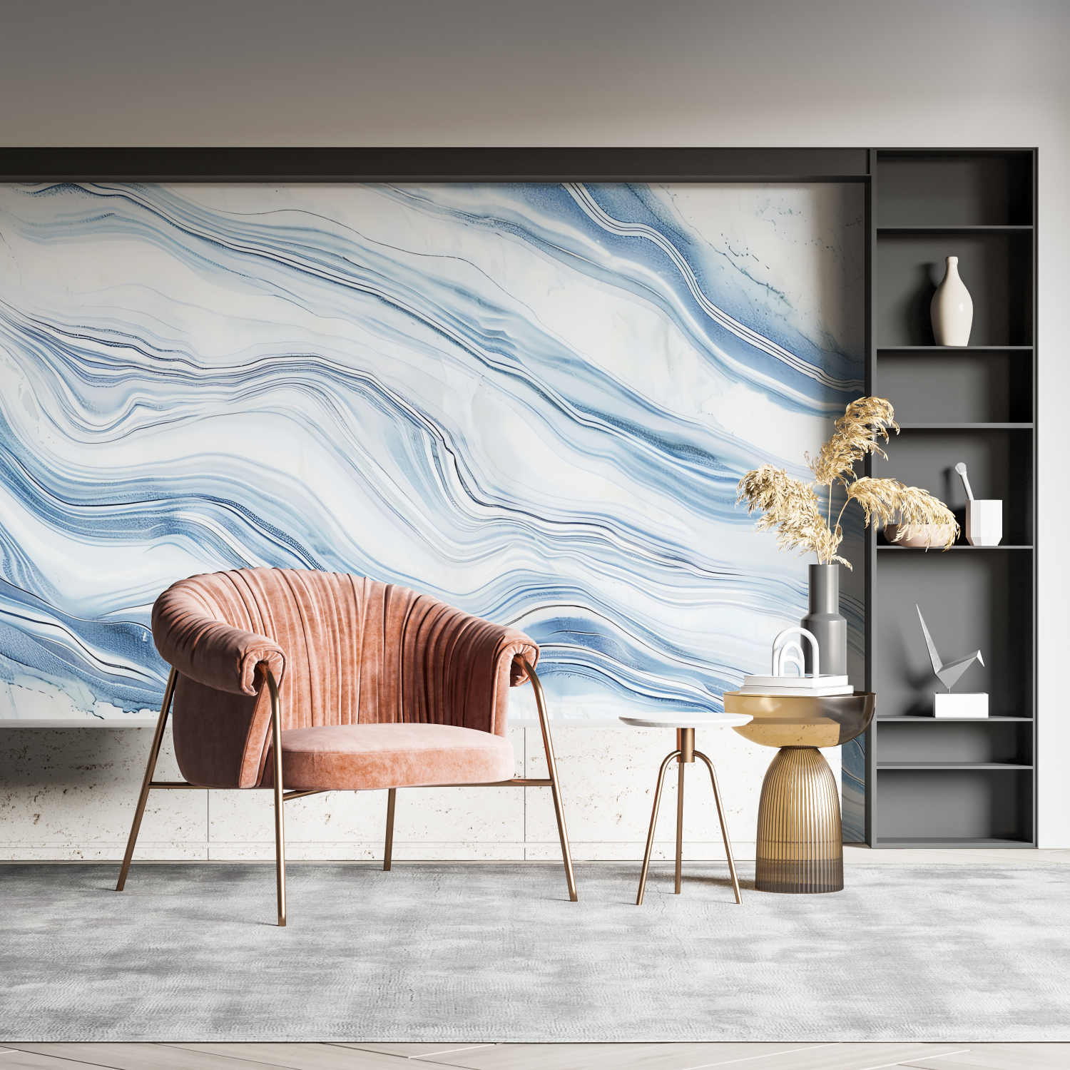 Blau Weiße Tapete | Murals Wallpaper