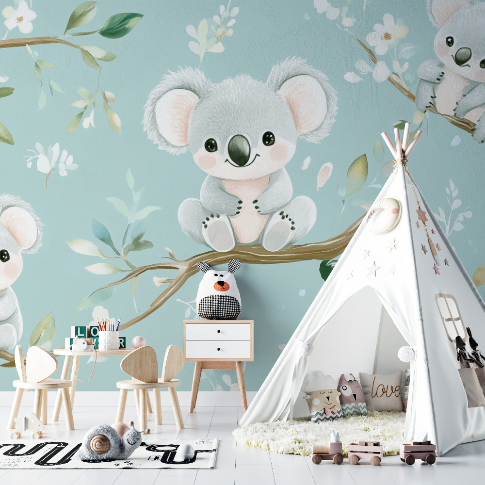 Koala Tapete und Babyzimmer Dekoration | Wandbilder Tapete