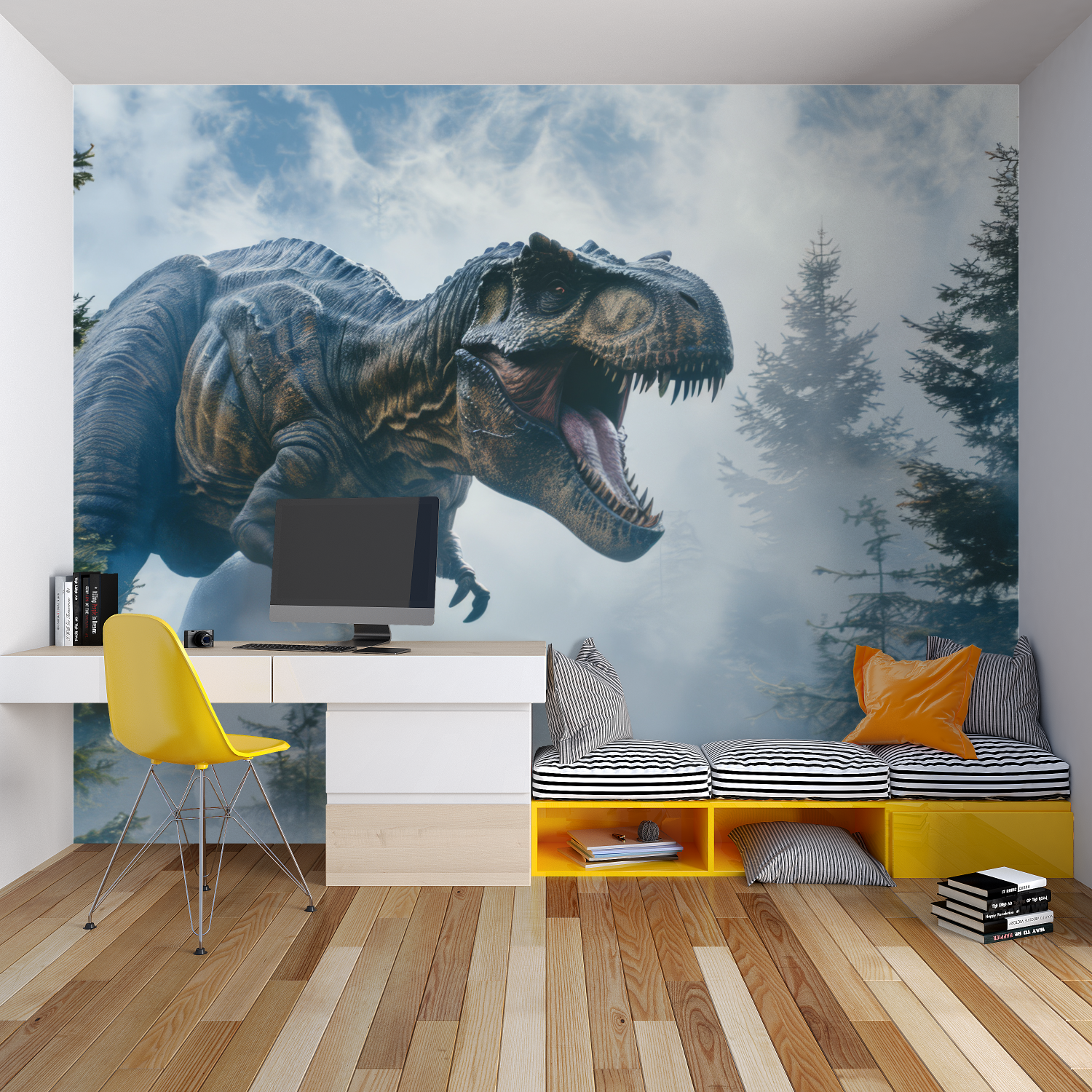 Dinosaur T-Rex Mist Wallpaper | Murals Wallpaper