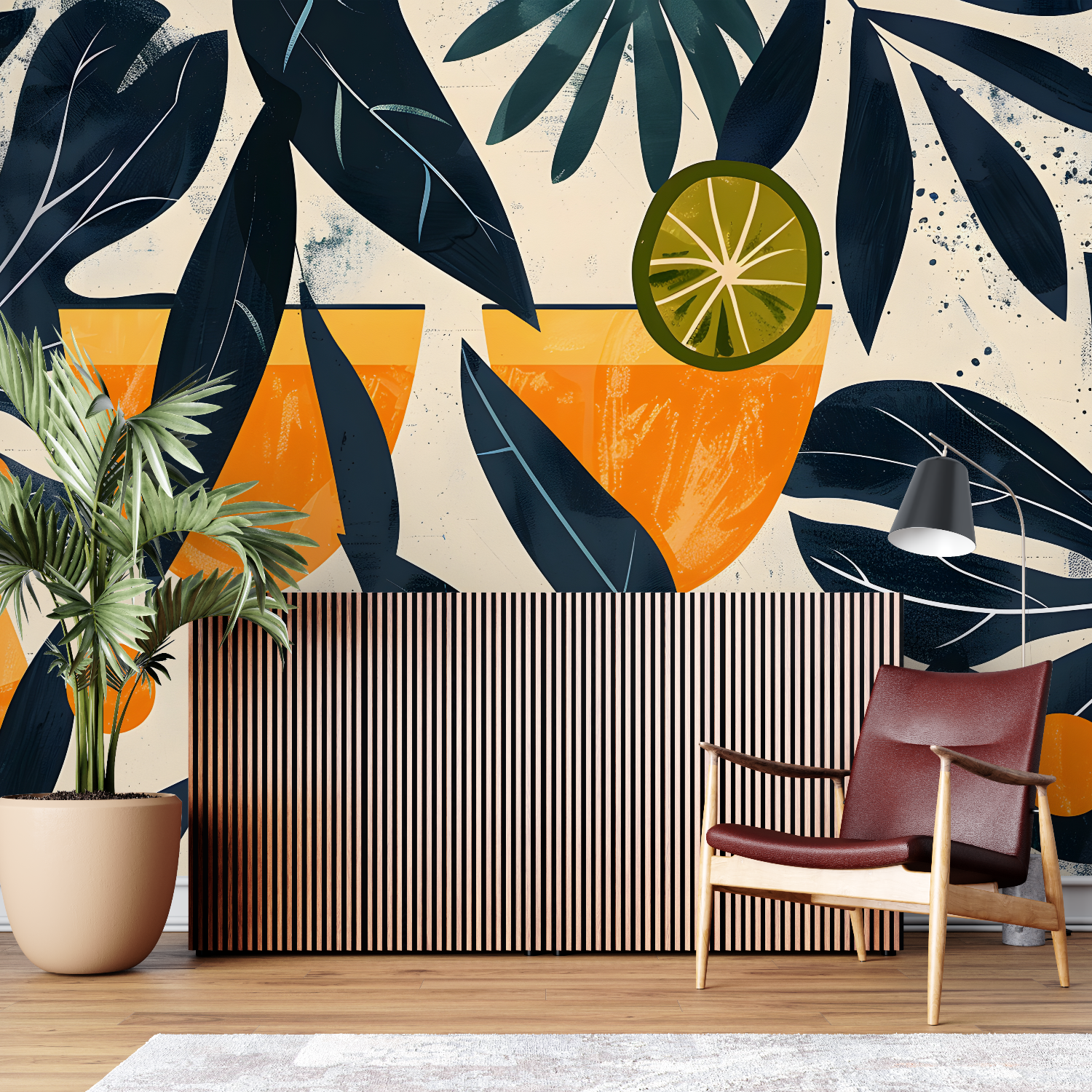 Orange Cocktail Tapete | Wandtapete